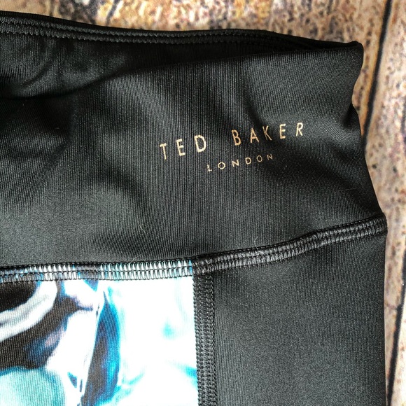 ted baker black multicolor leggings cropped size S - Picture 3 of 5